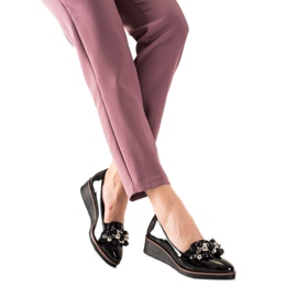 W. Potocki Elegantne cipele na klin crna