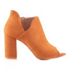 VINCEZA čizme s otvorenim prstom žuta boja