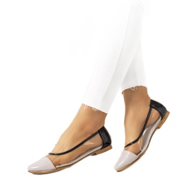 Ljubičaste prozirne Pastella balerinke bezbojan crna