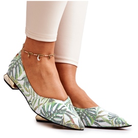 Ženske balerine Laura Messi Leather Green 2193 višebojan zelena