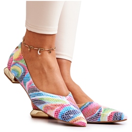 Ženske balerine Laura Messi Leather Rainbow 2193 višebojan