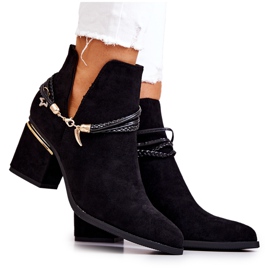 PS1 Inessa crne antilop kaubojske čizme s prugama crna