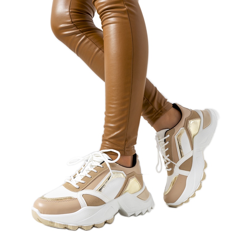 Gordani ružičaste tenisice s metalik umetcima bež