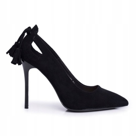 PS1 Ženske antilop štikle sa špic crnim levenom crna