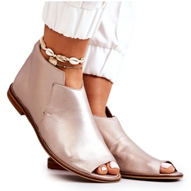 Kožne čizme na petu Laura Messi zlatne 2324 zlatni