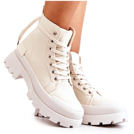 PS1 Faithfull Bež vezane planinarske čizme ekru