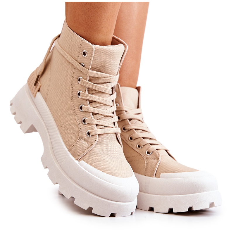 PS1 Faithfull tamno bež vezane planinarske čizme