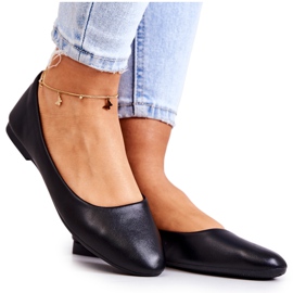 Kožne klasične balerinke crne boje crna