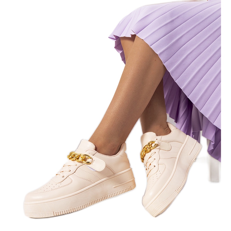 Ružičaste tenisice s lancem Memphis bež