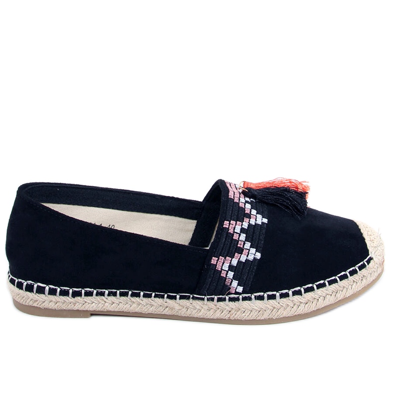 Boho espadrile s Birna crnim resama crno