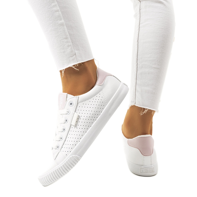 Ženske bijele tenisice Big Star HH274073 bijela ružičasta