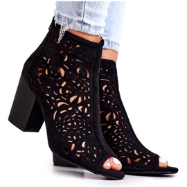 FB1 Crne ažurne čizme na post Bretanji crno
