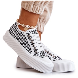 FB2 Niske tenisice na platformi crno-bijele Mischa bijela crna