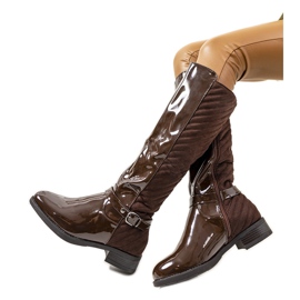 Smeđe lakirane čizme Timotea smeđa