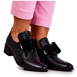 PA2 Kožne cipele od zmijske kože Crne Marleigh crna