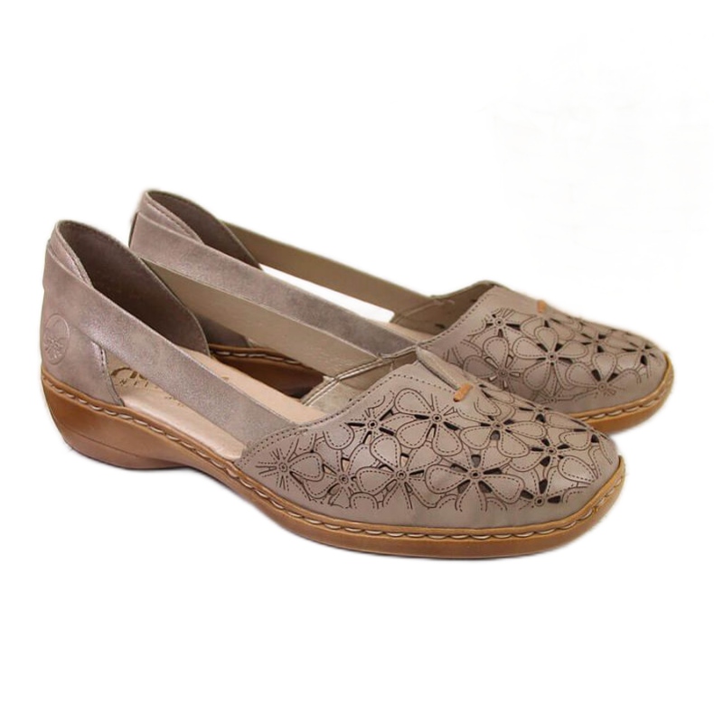 Ažur cipele W Rieker 41356 bež