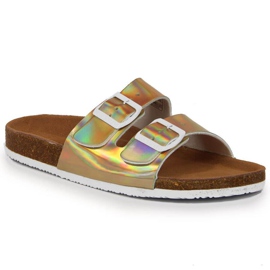 Papuče s kopčama Big Star W HH274896 zlatne zlatni