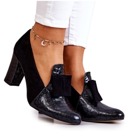 PA2 Crne Kathleen antilop cipele od zmijske kože crna