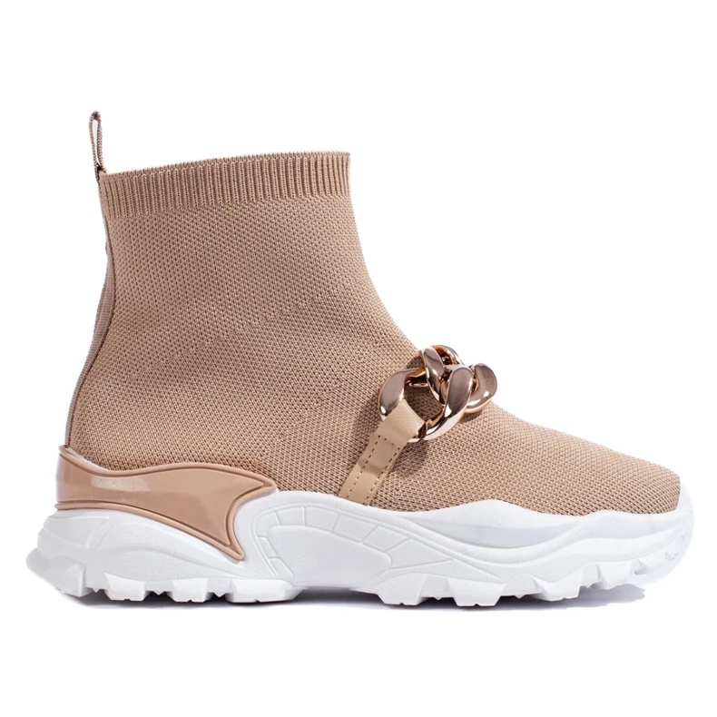 Slip-on tenisice s lančićem smeđa