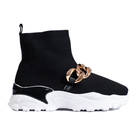 TRENDI Slip-on tenisice s lančićem crna