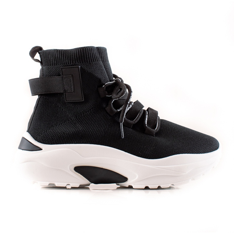 TRENDI Slip-on tenisice s čarapom crno