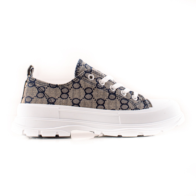 Bona Tenisice na platformi s uzorcima raznobojna siva