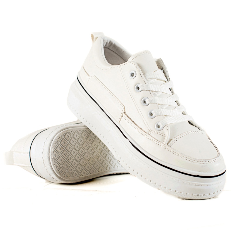 TRENDI Elegantne tenisice na platformi bijela