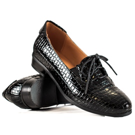 W. Potocki Elegantne cipele Potocki na vezanje crna