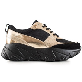 W. Potocki Potocki crno-zlatne tenisice zlatna