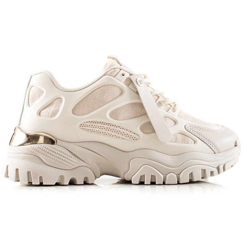 TRENDI Tenisice s umetcima od antilopa bež