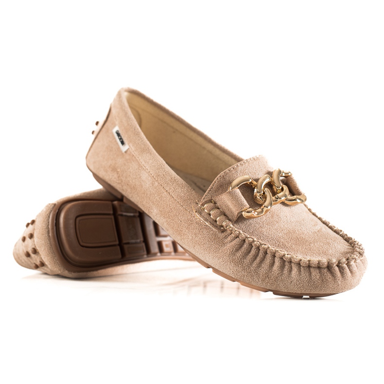 Goodin Klasične mokasine s ornamentom bež