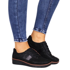 Kožne cipele na klin Filippo W PAW68A crne crno