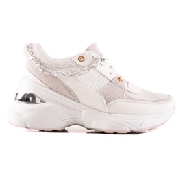 Ideal Shoes Tenisice s lančićem bijela