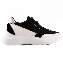 TRENDI Modne CRNO-BIJELE tenisice bijela crna srebro