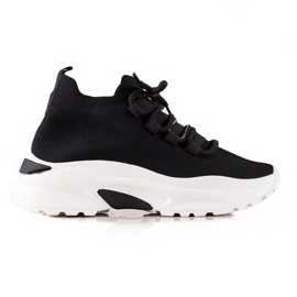 TRENDI Vezane tenisice na platformi crna