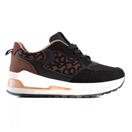 TRENDI Elegantne tenisice na platformi smeđa crna