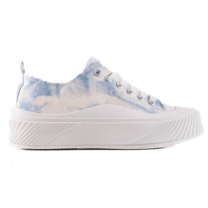 Seastar Modne tenisice na širokoj platformi bijela plava