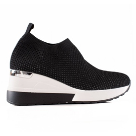 TRENDI Moderne tenisice na klin crna