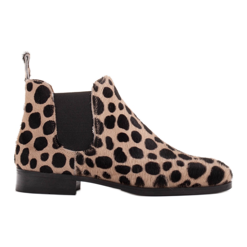 Marco Shoes Kožna čizma s prirodnom dlakom 2210B-1283-1 bež