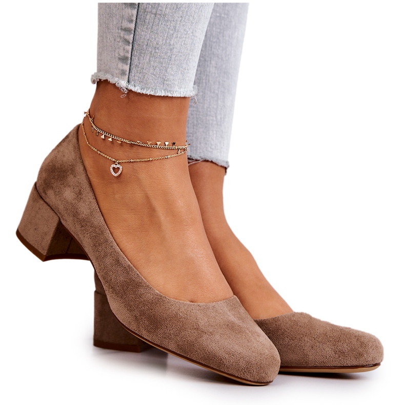 Suede pumpe on A Bar Sergio Leone PB291 Bež