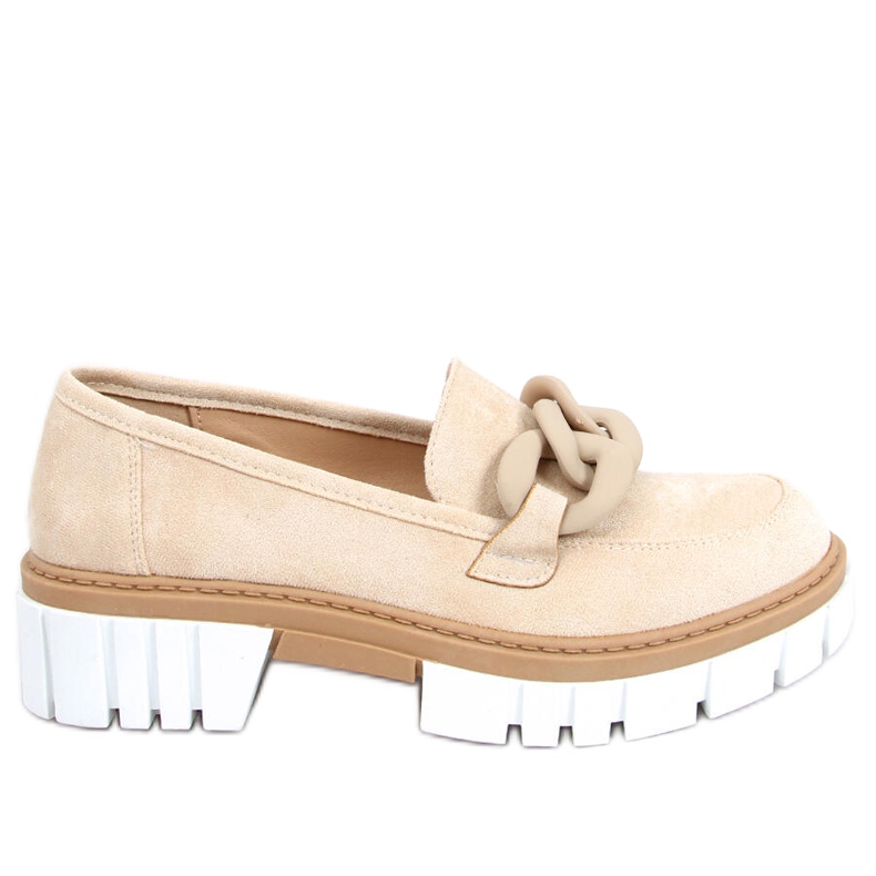 Ženske loaferice s lancem Juni Beige bež