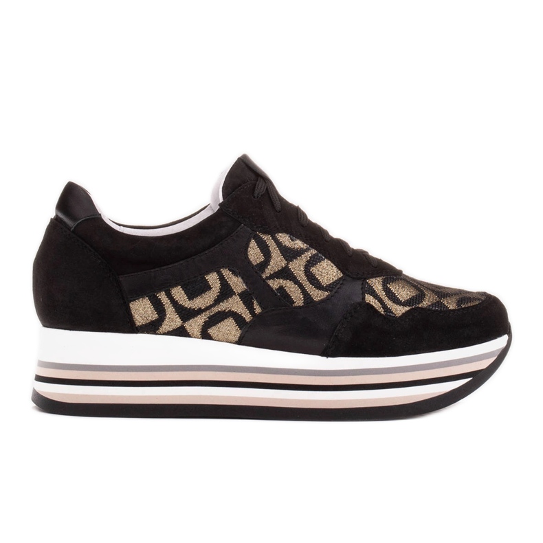 Marco Shoes Tenisice s debelim potplatom od prirodnog antilopa 2228P-1285-041-001-1 crno