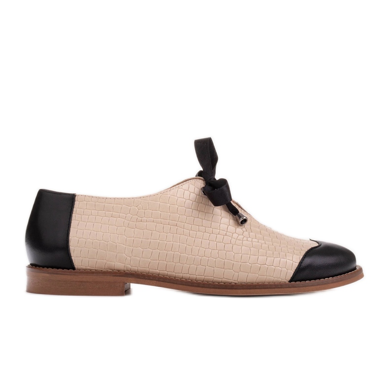 Marco Shoes Jazz cipele s reljefnim reljefom na vezanje 2225P-1284-001-1 bež