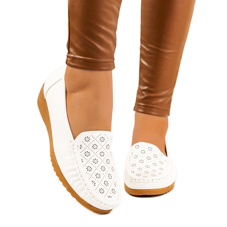 Wendy's bijele mokasinke na klin potpeticu bijela