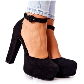 SEA Ženske pumpe na platformi pete antilop crne boje Netel crna