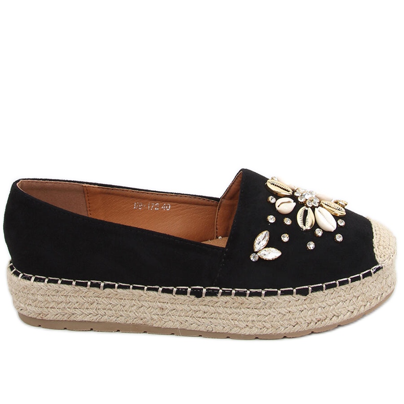 Manami Black shell espadrile crno