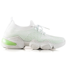 TRENDI Bijele tenisice na vezanje bijela zelena