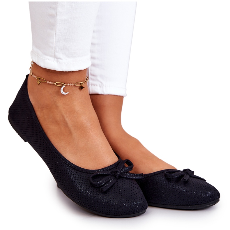 Klasične ženske balerinke, profilirani uložak, crni fimme crno