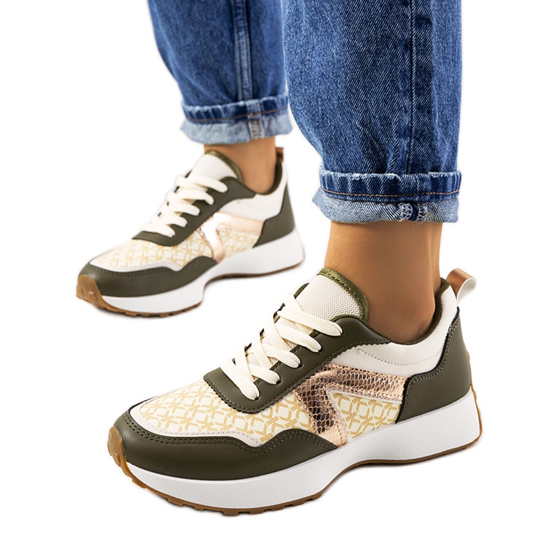 Ženske zelene tenisice Isham bež