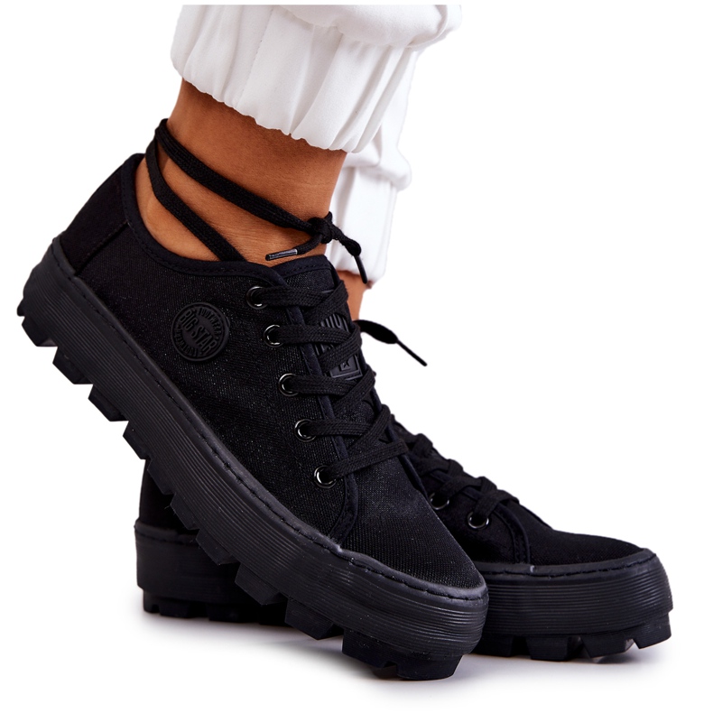 Ženske tenisice na crnoj platformi Big Star JJ274489